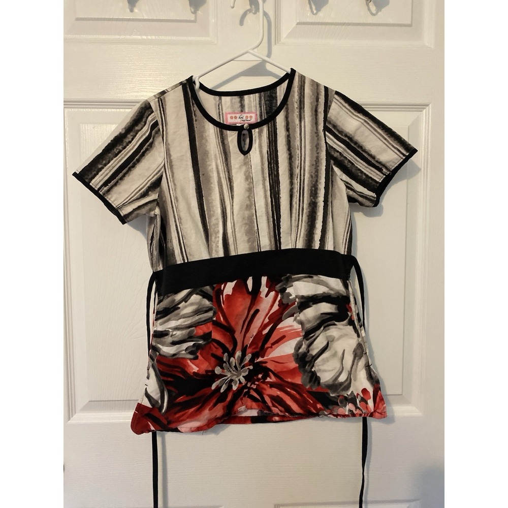 Koi XS Women's Scrub Top 146 PR Flower Design XS
